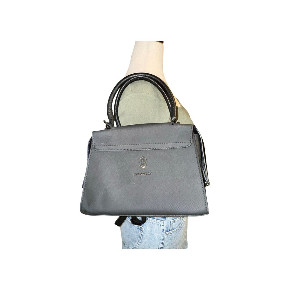 Cressberry Black Satchel Handbag With Removable Crossbody Strap Gunmetal Harware